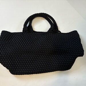 Naghedi Black Woven Tote Bag